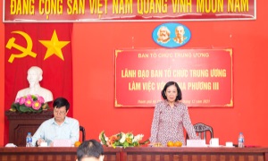 Đồng chí Trương Thị Mai, Ủy viên Bộ Chính trị, Bí thư Trung ương Đảng, Trưởng Ban Tổ chức Trung ương: “Cán bộ theo dõi địa bàn phải đúng vai, thuộc bài, đúng mực”